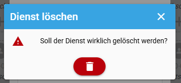 Dienst löschen Bestätigung