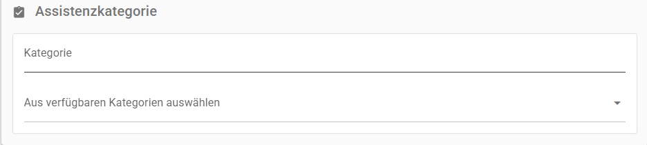 Assistenz Kategorien