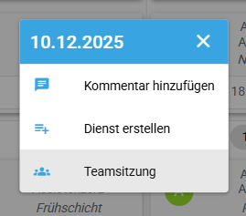 Teamsitzung Kontextmenü