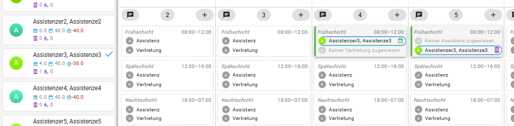 assign assistant click