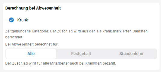 Berechnung bei Abwesenheit